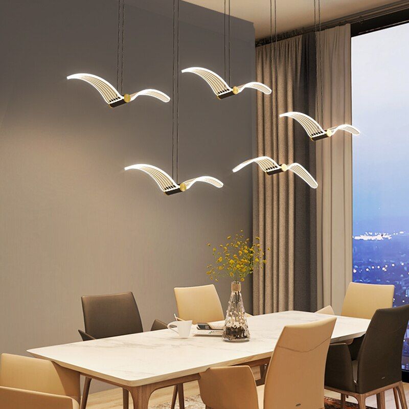 Modern style acrylic flyinag seagull gold finish LED Chandelier -5 head