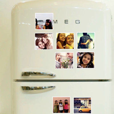 personalised fridge magnets on fridge