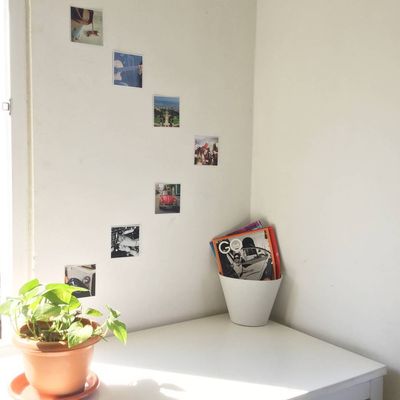 mini photo prints on wall decor