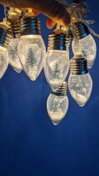 Snow globe Christmas lights for secret santa gifting