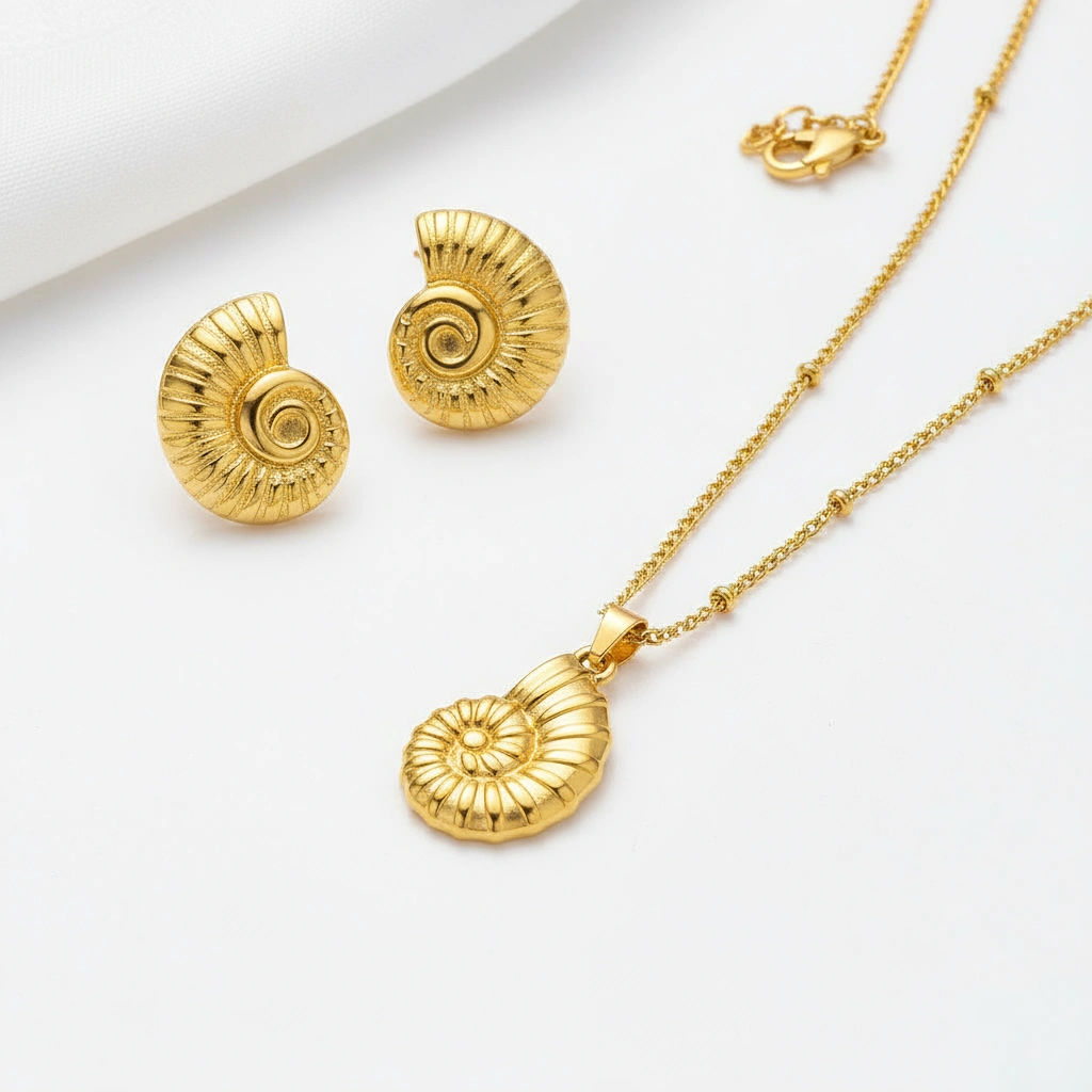 Shell Pendant Earring Set