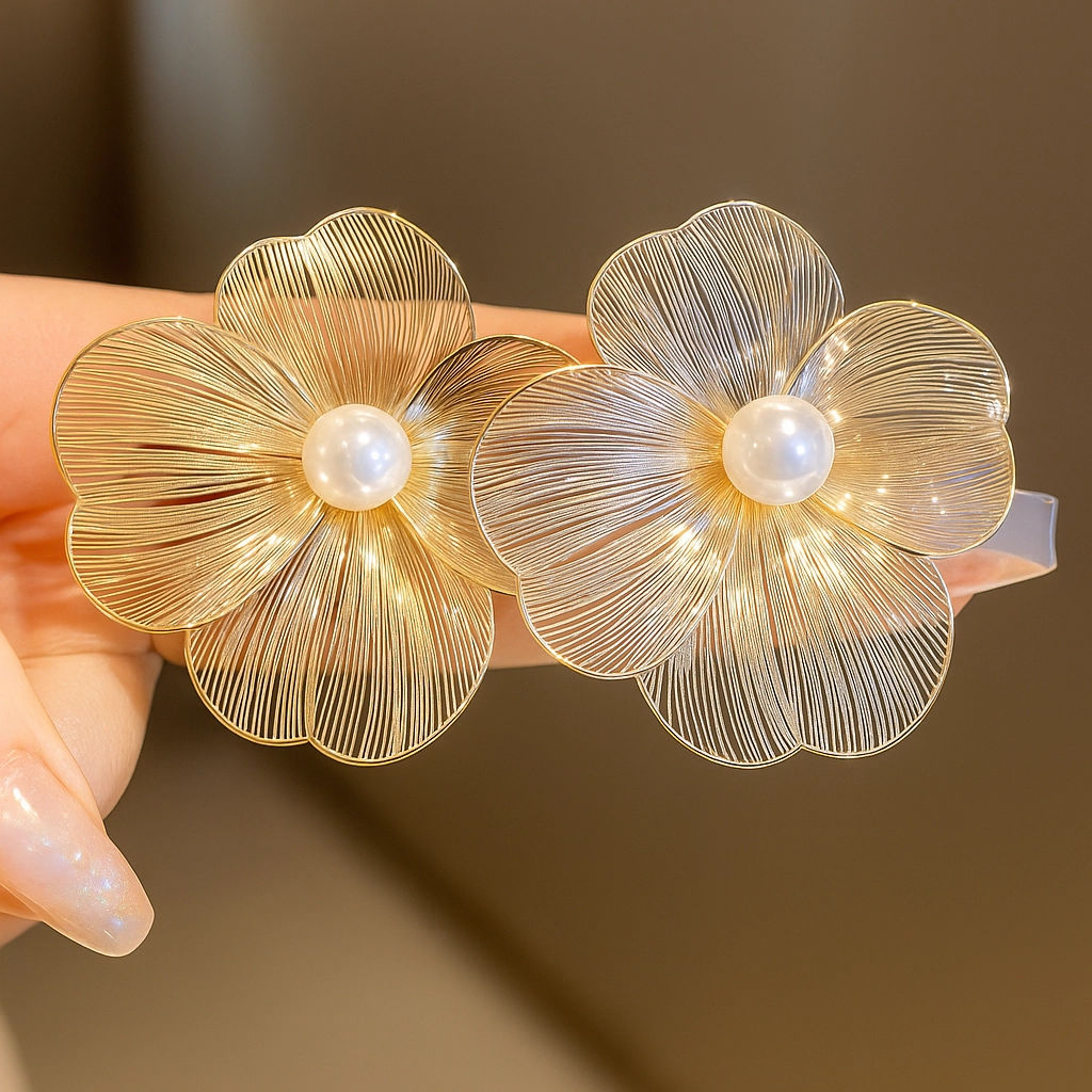 Simple Metal Flower Earring