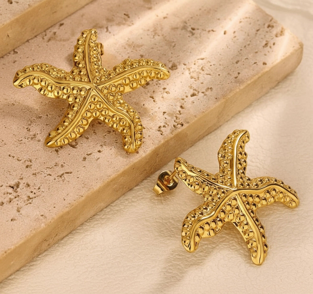 Gold Starfish Earrings