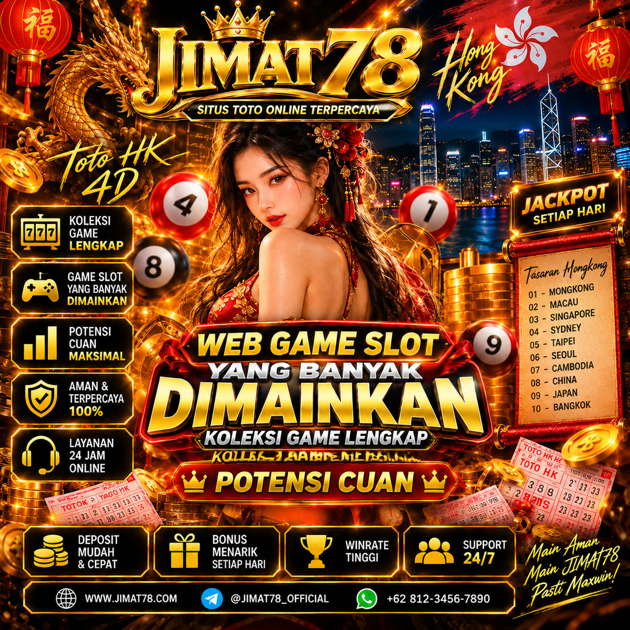 JIMAT78: Web Game Slot yang Banyak Dimainkan, Koleksi Game Lengkap Potensi Cuan