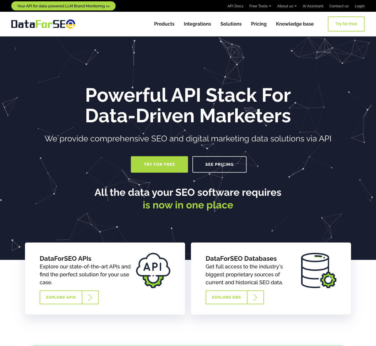 DataForSEO homepage
