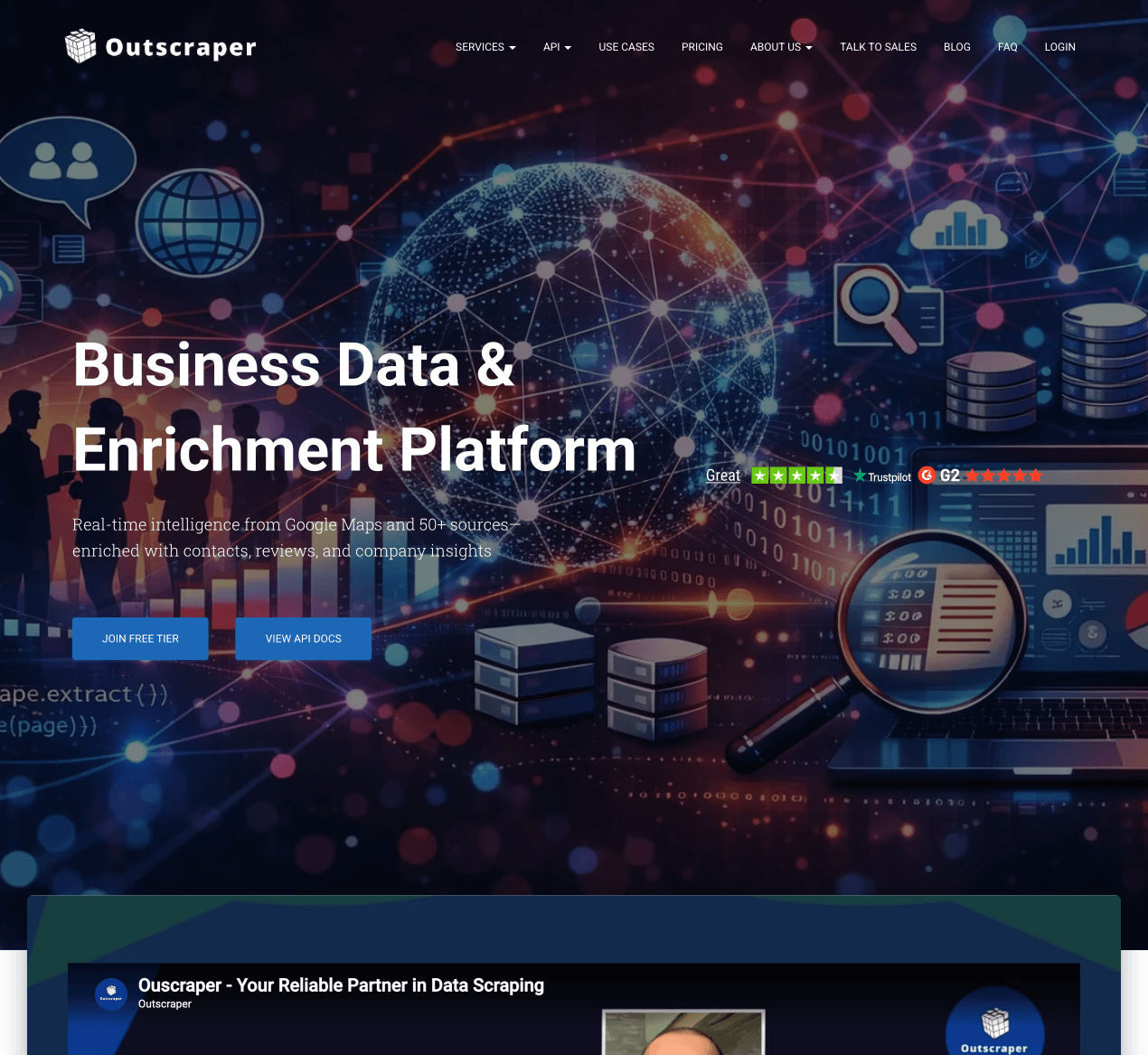 Outscraper homepage