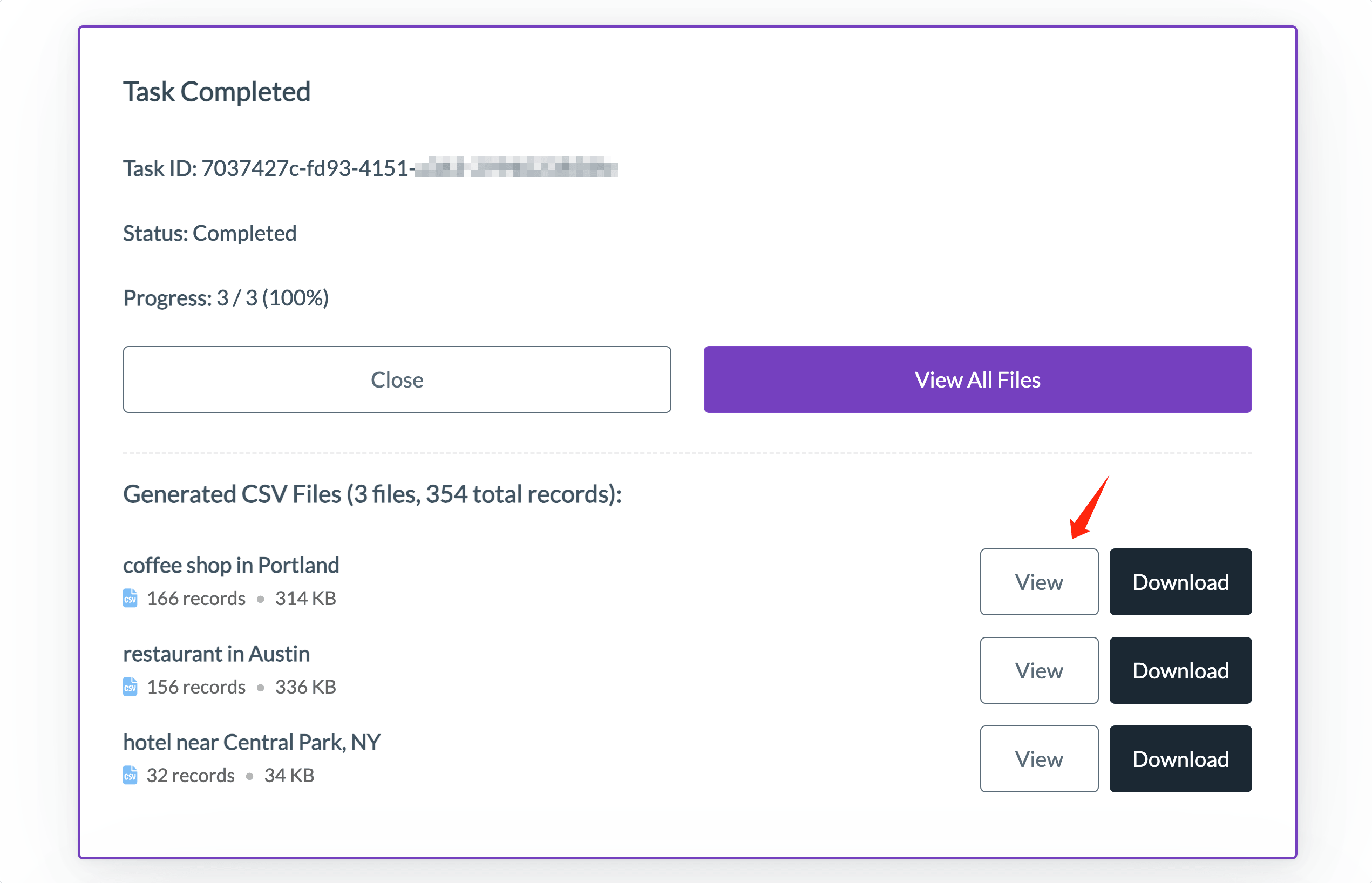 Google Maps data extraction example