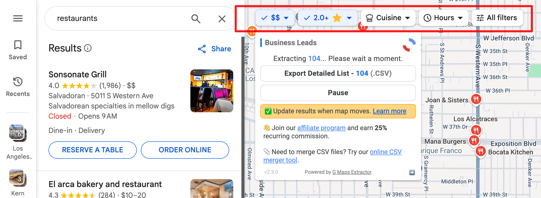 G Maps Extractor filters out duplicate listings