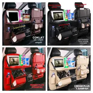 Car Seat Organizer Tempat Makan Original Premium Leather Kulit Sintetis Aksesoris Interior Mobil Tas Mobil Plus Meja Lipat Multifungsi