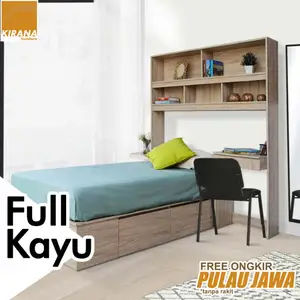 KIRANA Washington - Ranjang Kayu Divan Set & Meja Kerja & Meja Belajar & Rak Buku / Pajangan Set