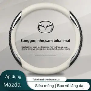 2025 Baru Mazda 3 Mazda 2 Mazda 6 CX3 CX30 CX5 CX8 BT50 Kulit penutup kemudi mobil Sarung tangan pegangan mobil penutup kemudi mobil suede kemudi serat karbon aksesoris interior mobil