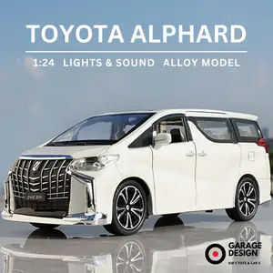 Miniatur Diecast Mobil TOYOTA ALPHARD 124 PREMIUM - Alloy Model Miniatur Mobil Toyota Alphard Skala 1/24 Warna Putih Hitam Terdapat Lampu dan Suara Sudah Termasuk Baterai