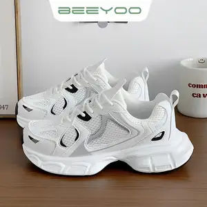 Beeyoo Sepatu Sneakers Putih Wanita Perempuan Olahraga Kekinian Korea Sekolah Sport Cewek Kets WR705