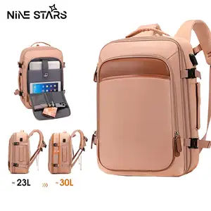 Nine Stars berbanyak pocket tas ransel travel wanita Ransel bisnis yang tahan air tas laptop