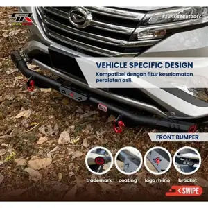 Bumper Mobil Depan Belakang RHINO MIGHTY TANDUK Include Bracket Plug & Play Fortuner Innova Reborn Pajero Rush Terios Xpander Calya Zenix Hilux