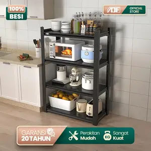 Rak Besi Siku Serbaguna Rak Penyimpanan Peralatan Dapur Minimalis Bahan Full Besi Kuat Dan Tebal