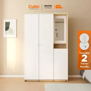 Cubic Lemari Pakaian Cermin Minimalis 3 Pintu / LUNA LPM 301