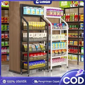Rak Chiki Serbaguna Rak Gawang Sembako 4 Dan 5 Susun Rak Snack Rak Toko Jajan Rak Besi Rak Troli