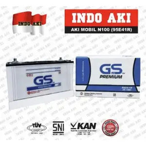 Aki Mobil Basah N100 12V 100Ah Taft Genset Excavator Hino Daihatsu Toyota Isuzu Nissan Truck Mitsubishi Bus Gold Star Premium