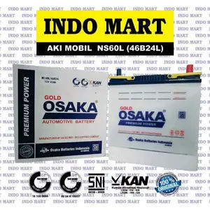 Aki Mobil NS60L 46B24L TOYOTA Corolla Altis SUZUKI Karimun Aerio Baleno NISSAN Livina March KIA Picanto CHEVROLET New Spark ORIGINAL