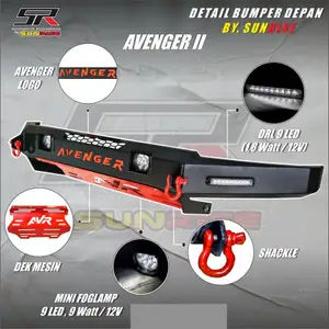 Bumper AVENGER 2 Towing Depan Include Bracket Chasis Bemper Bumper Mobil Staterpack All New Rush Avanza Fortuner Pajero Innova Hilux Xpander