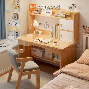 Homedoki Meja Belajar/Meja Belajar Anak/Meja Belajar Minimalis/Meja Belajar Aesthetic/Meja Rias Putih