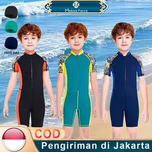 Baju Renang Anak Laki-Laki /Baju Renang Anak Lengan Pendek Kids Boy Swimsuit 4Y-14Y