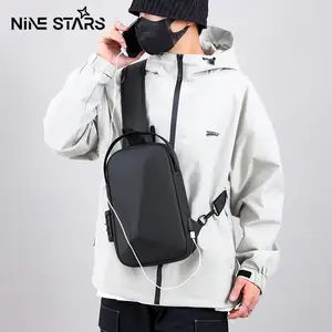 Nine stars Tas selempang anti maling dengan kunci sandi dan tas selempang anti air untuk pria