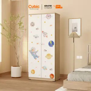 Cubic Lemari Pakaian Anak Cowok Bergambar / Lemari Baju 2 Pintu / LUNA LP 2P