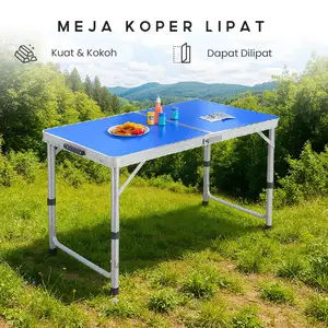 Meja Lipat Koper Portable Meja Aluminium Serbaguna Meja Jualan Camping Piknik Indoor Outdoor Kokoh