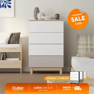 Cubic Chest Drawer Minimalis / Lemari Laci 4 Susun Serbaguna / LUNA CH 4A