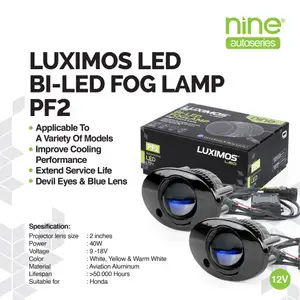 LUXIMOS Biled Foglamp Honda 80W 2 Inch Projector Super Terang Putih Kuning PF2 - NINE AUTOSERIES