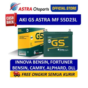 Aki GS ASTRA MF 55D23L untuk mobil Toyota Innova Camry Fortuner dll