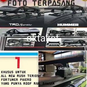 paket Rack & Cross bar mobil Rak atas  Hummer Roof Rail Jepit Body 110  Mobil Universal Avanza Xenia Pajero Fortuner Calya Sigra Innova Rush Terios Brio