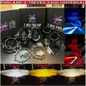 ORIGINAL X-7SEVEN BILED  FOGLAMP X400 50 WATT  3 WARNA BLUELENS FOGLAMP UNIVERSAL ALL WEATHER LAMPU FOGLAMP MOBIL BILED WATERPROOF TOYOTA HONDA