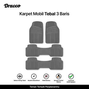 Karpet Mobil Karet 3 Baris Full Set Premium Anti Slip Tebal Universal 7 Seater SUV MPV