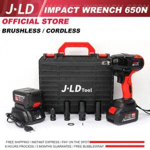 JLD 650N.m Impact Cordless Torsi Besar Brushless Impact Murah Promo Impek Pembuka Baut Motor Mobil CVT Honda Yamaha Impact Jld Jumbo Impact Jld 88Vf Original 2 Baterai