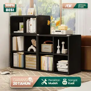 Lemari Hias Pajangan Rak Buku Minimali Rak Susun Display Serbaguna Desain Aesthetic Full Besi