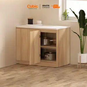 Cubic Meja Dapur Minimalis / Kitchen Set Sudut - ELENA CLARA KSBS Putih