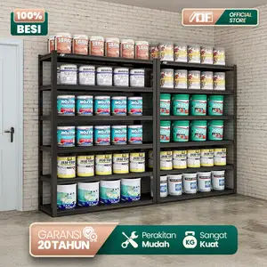 Rak Besi Rak Susun Besi Gudang Rak Susun 5 Tingkat Rack Besi Rak Susun Serbaguna Besi Kokoh