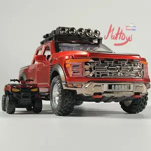 124 Ford F150 Raptor Off Road Pickup Truck Diecast Model Miniatur Car koleksi Hobi pajangan hadiah