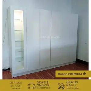 Lemari Compact Swing Door 5 Pintu dan Showcase