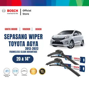 Bosch Sepasang Wiper Mobil Toyota Agya 2013-2022 Frameless New Clear Advantage 20 dan 14 Inci