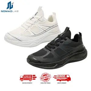 Nomadlab Fenryx S58 Black And White Sepatu Sekolah Running Sporty Pria Casual Modis Kekinian