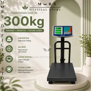 TCS - 300 Kg Single Display Timbangan Duduk Digital 300 Kg / 2 Kg  Elektronik Pagar Lipat Sembako Laundry Buah Barang Ekspedisi Beras Electronic platform scale