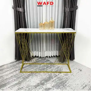 Wafd Meja konsole Minimalis Model Gelombang Warna Putih