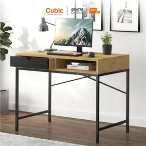 Cubic Meja Kerja Rumah / Meja Komputer Industrial Minimalis / YAGI MK 100 J