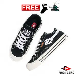Fromzero - Sepatu Sneakers Kasual Sepatu Sekolah Pria wanita Aransa Black white 36 - 45