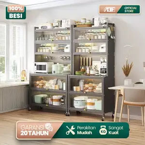 Rak piring Tertutup Rak Dapur Type L Lemari Piring Lemari Dapur Rak Piring Stainless Serbaguna