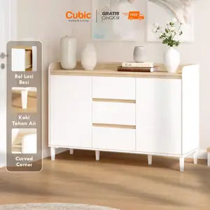 Cubic Sideboard Minimalis / Bufet Serbaguna / Lemari Kabinet / LIVINA SB 120